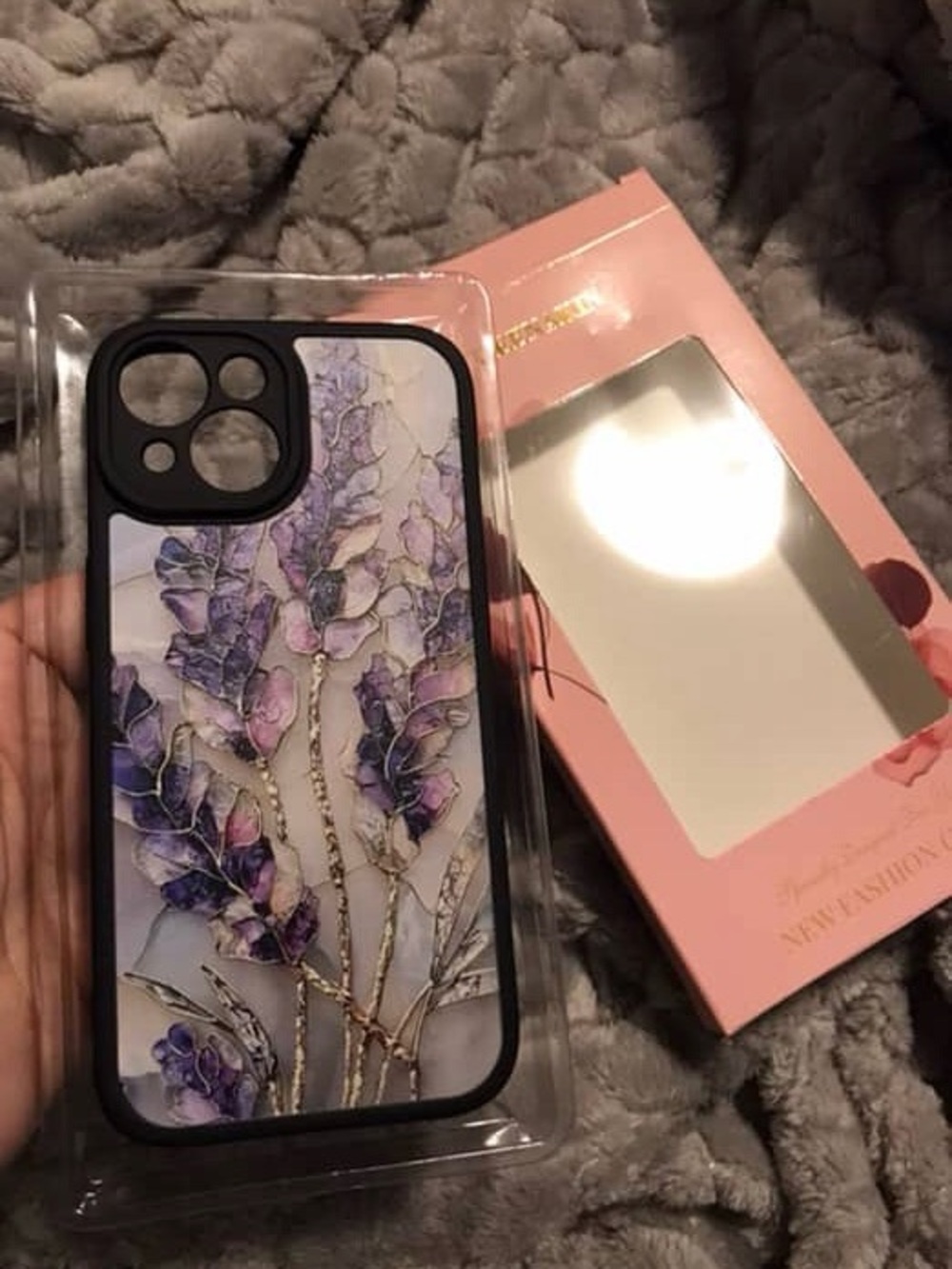 iPhone 15 Case Lavender Floral Purple